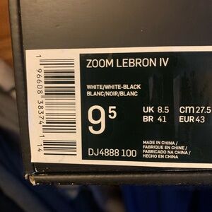 Nike Zoom LeBron IV White and Black Shoes